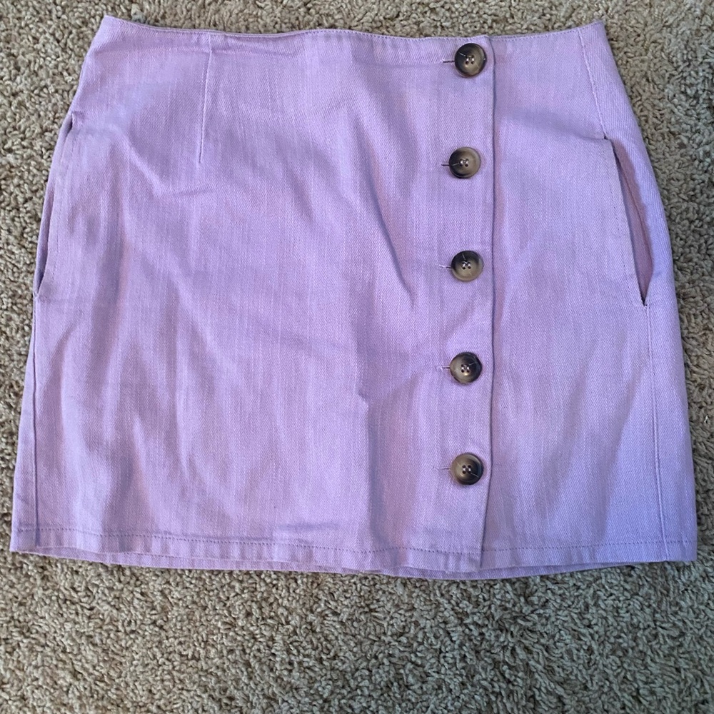 Lavender Button-Front Skirt